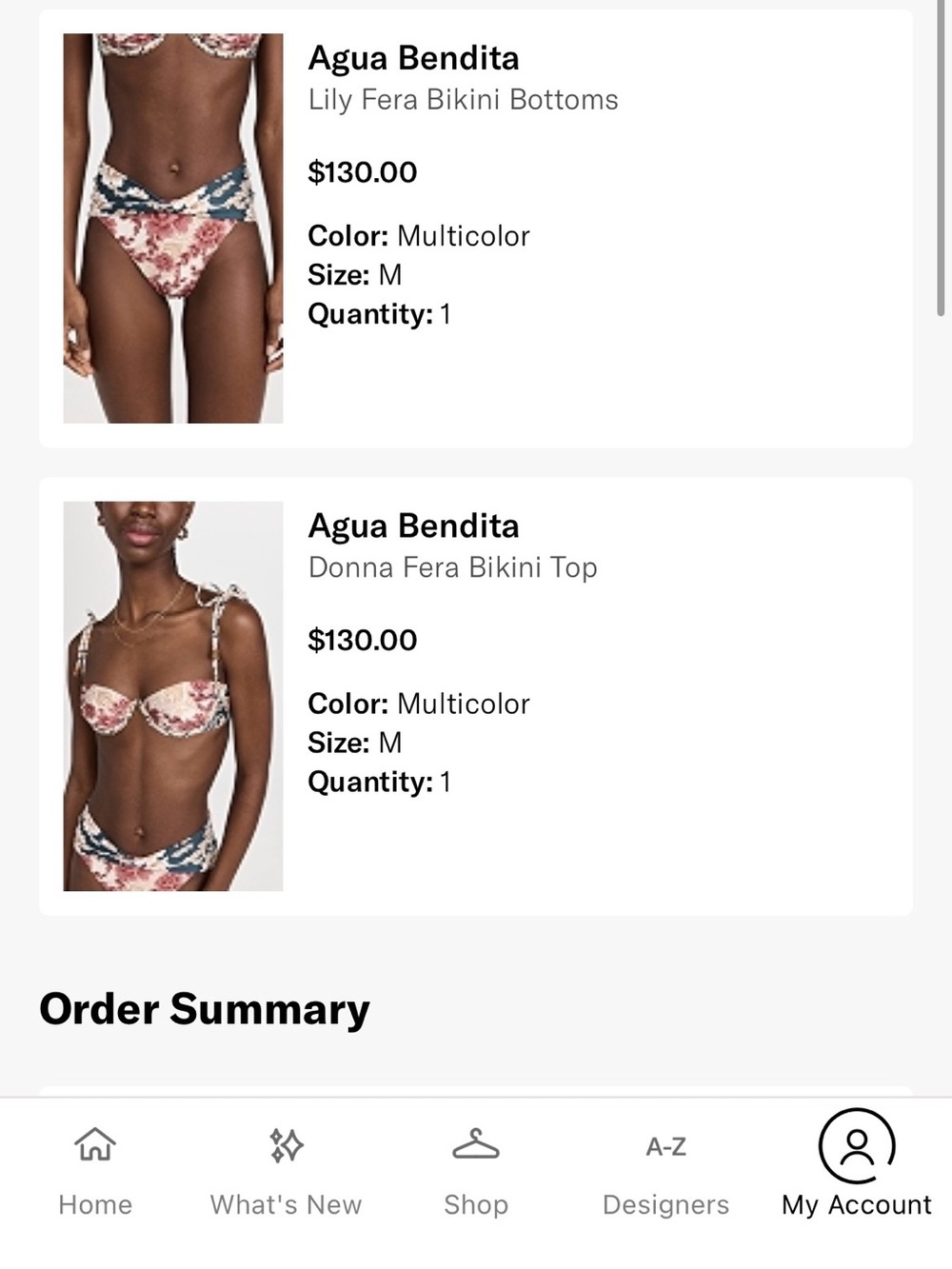 Agua Bendita Floral Multicolor Bikini Set — Rose & Navy Accents